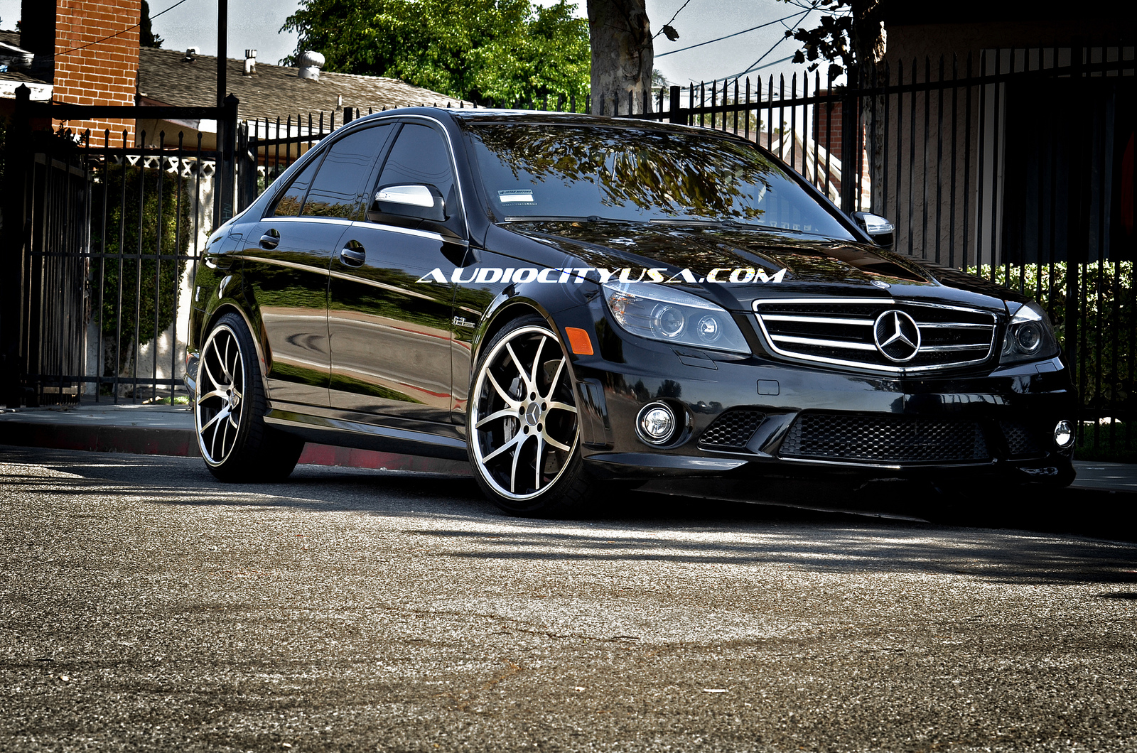 Giovanna Monza 20' Machined Black on Mercedes Benz C63 AMG